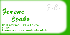 ferenc czako business card